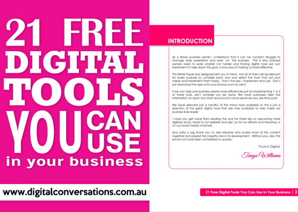 This eBook and other resources is available from the Digital Conversations website or by request from Jess Mackay.